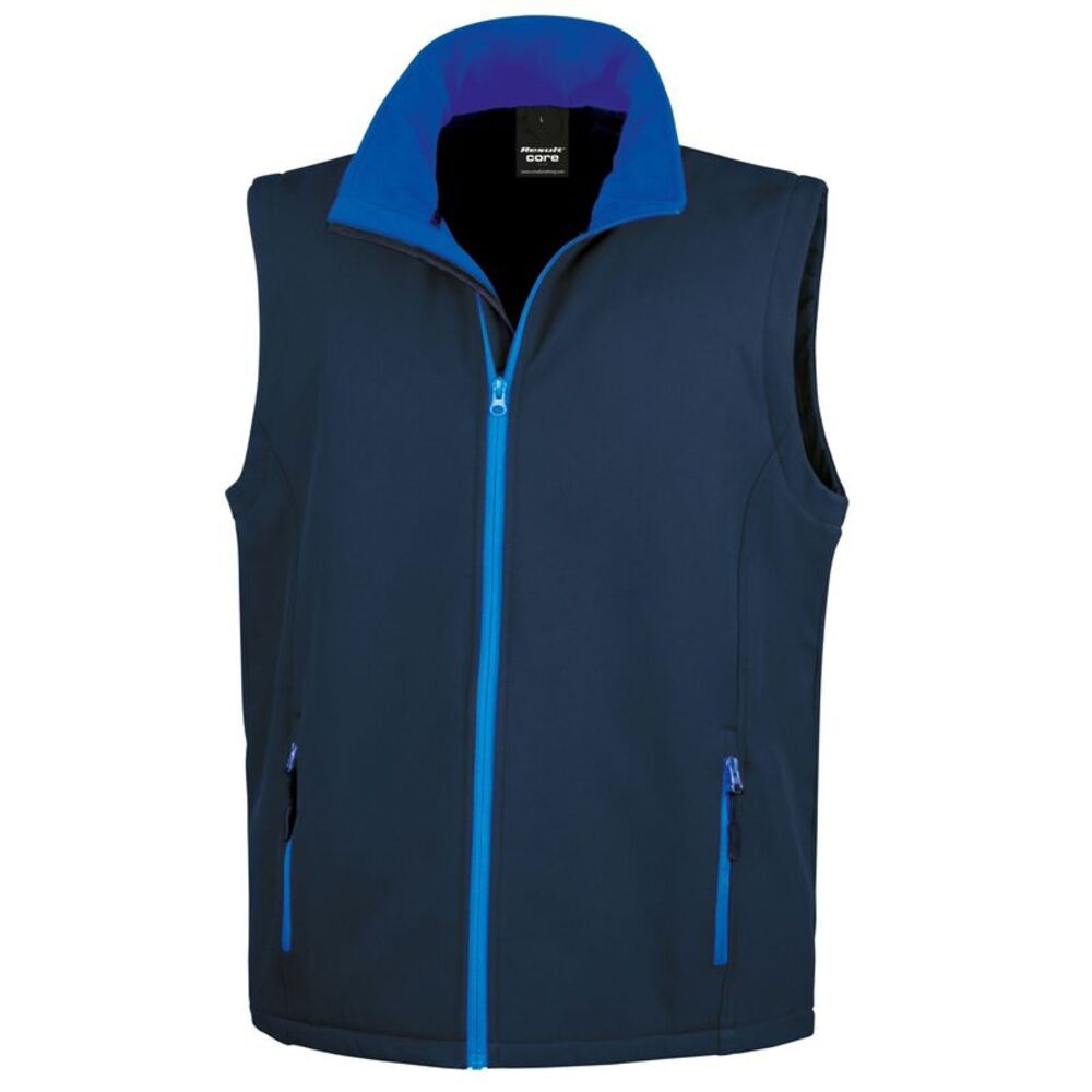 Result Mens Printable Softshell Body Warmer / Navy/Royal Blue